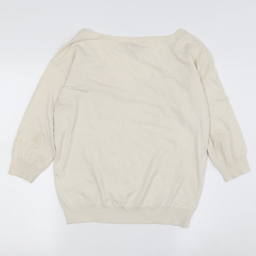 Banana Republic Women's Ivory V-Neck Pullover M