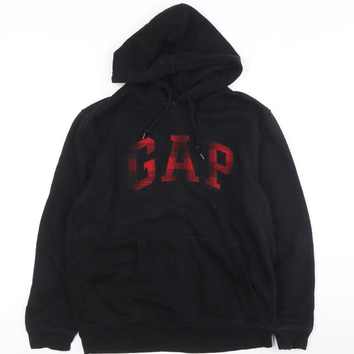 GAP Men's Black Pullover Hoodie M Logo Hooded