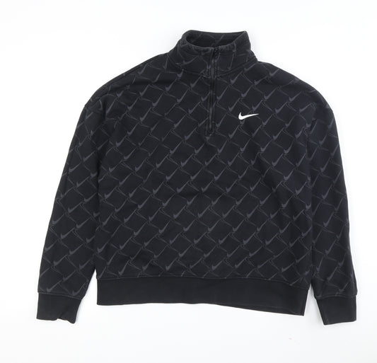 Nike Women's Black Medium 1/2 Zip Graphic Sweatshirt