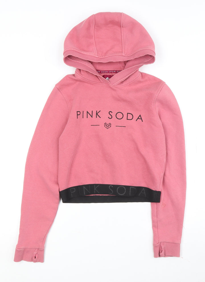 Pink Soda Women's Pink Hoodie Size 8 Pullover