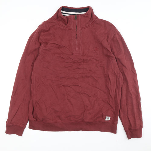 Fat Face Men's Red 1/4 Zip Sweatshirt XL