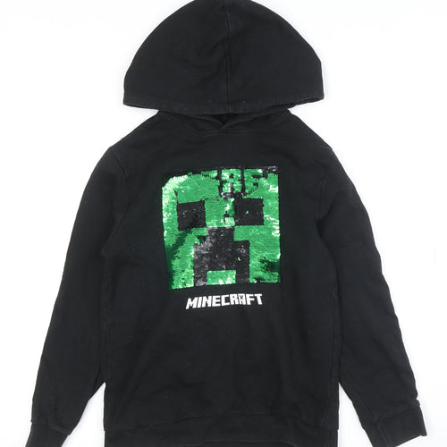 Jinx Boys Black Cotton Minecraft Pullover Hoodie 9-10 Years