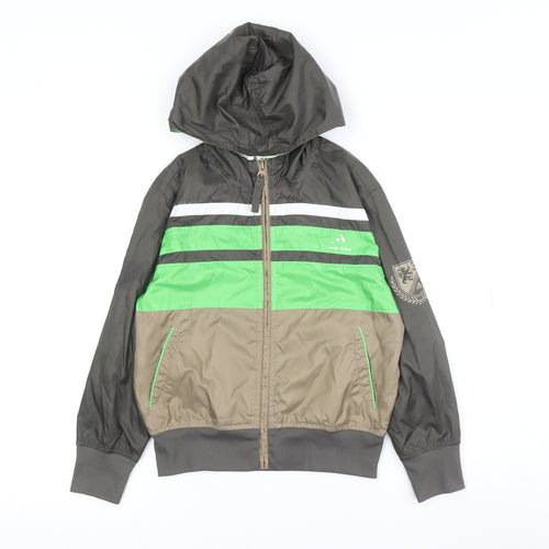 Adidas Boys Green and Brown Windbreaker Jacket 10-11 Years