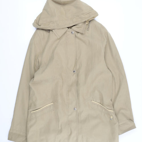 Klass Women's Beige Parka Jacket, Hooded, Size M, Casual Style