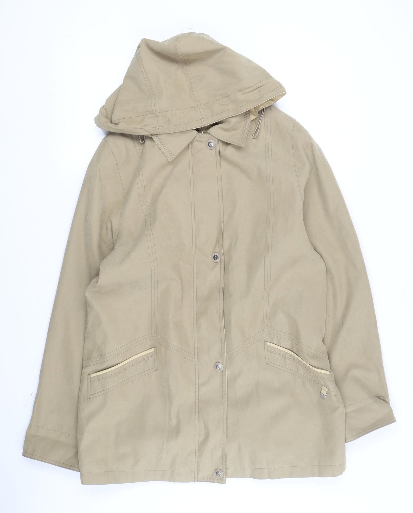 Klass Women's Beige Parka Jacket, Hooded, Size M, Casual Style