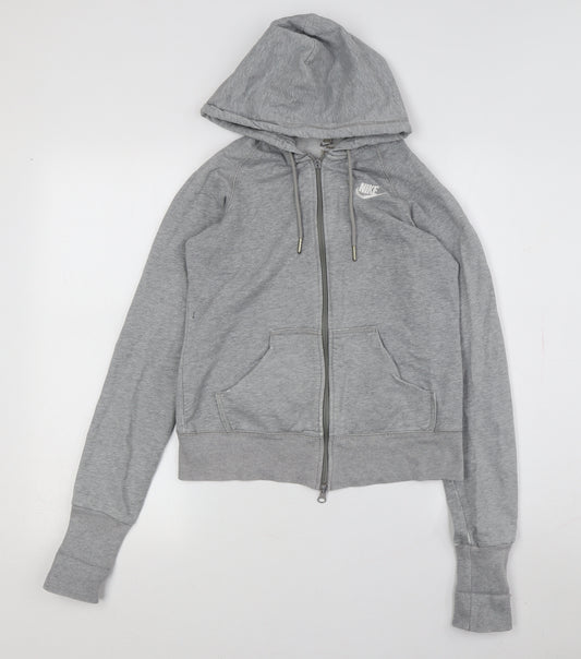 Nike Women's Grey Full Zip Hoodie Medium