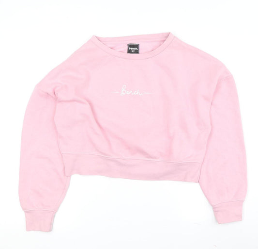 Bench Women's Pink Crew Neck Pullover Sweatshirt Size 14