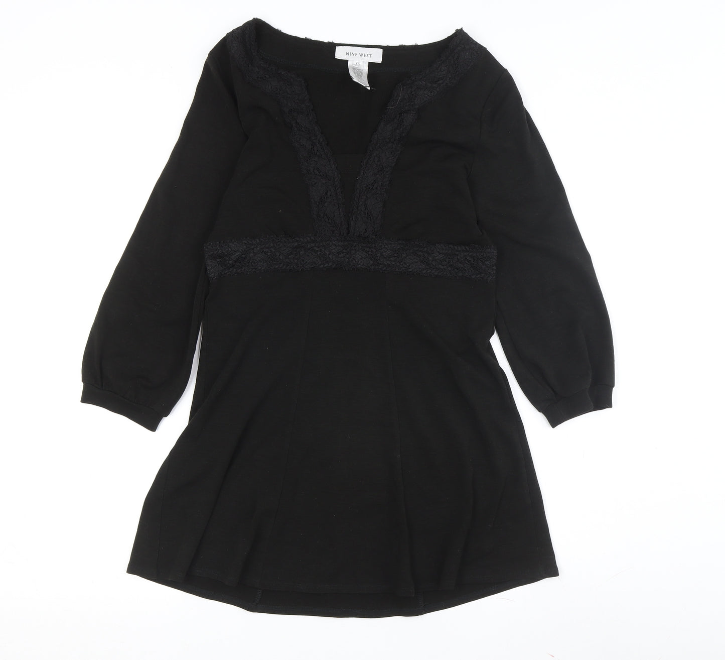 Nine West Women's Black V-Neck Knit Top XS