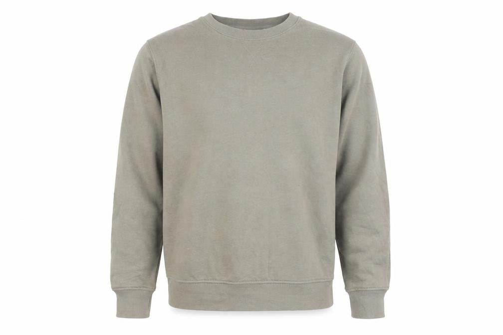 Front view of Richer Poorer Men's Beige Pullover Sweatshirt, size M
