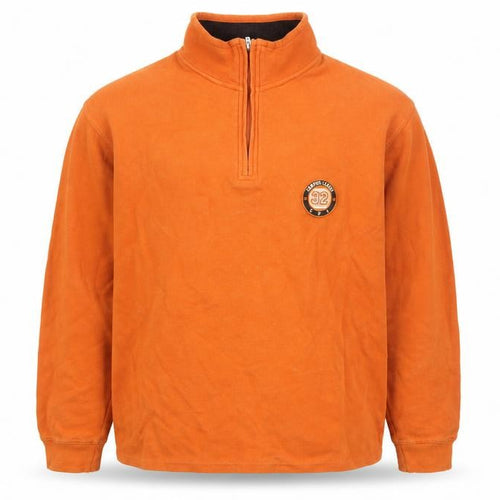 Via Cortesa Men's Orange 1/2 Zip Sweatshirt, L, Logo Knit
