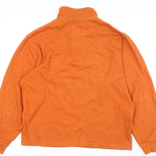 Via Cortesa Men's Orange 1/2 Zip Sweatshirt, L, Logo Knit