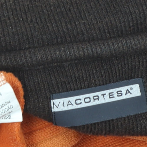 Via Cortesa Men's Orange 1/2 Zip Sweatshirt, L, Logo Knit