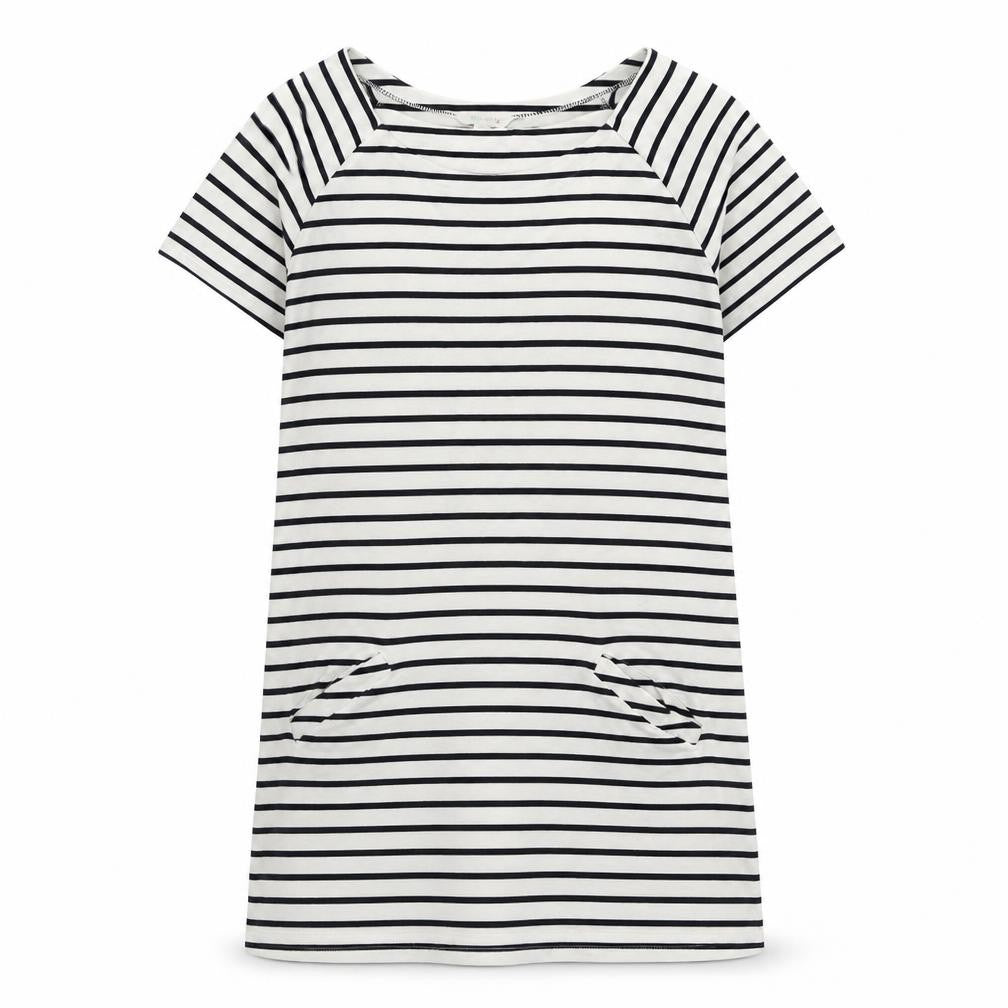 Front view of White Stuff Women's Striped T-Shirt Dress, size 12
