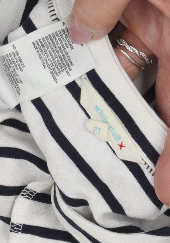 White Stuff Women's Striped T-Shirt Dress Size 12