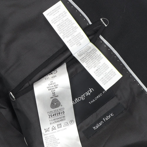 Marks and Spencer Men's Black Suit Jacket Size 42R