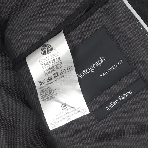 Marks and Spencer Men's Black Suit Jacket Size 42R