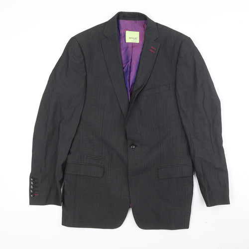 Remus Uomo Men's Black Blazer, Size 38R, Formal Wear