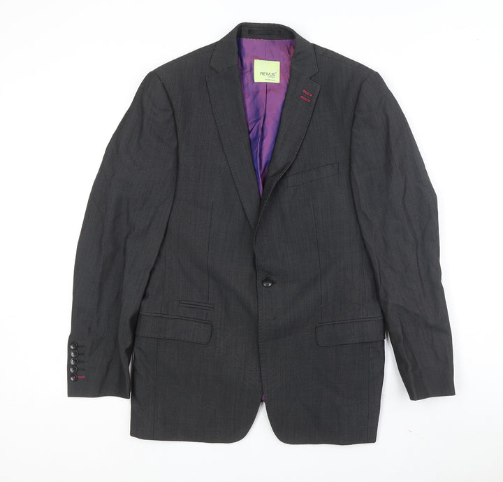 Remus Uomo Men's Black Blazer, Size 38R, Formal Wear