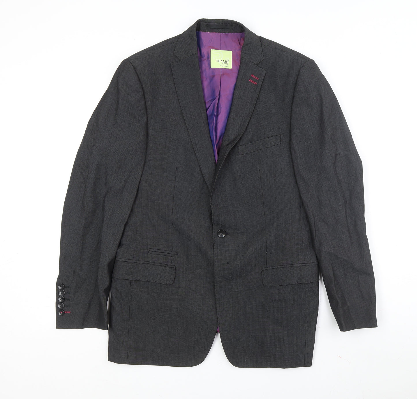 Remus Uomo Men's Black Blazer, Size 38R, Formal Wear
