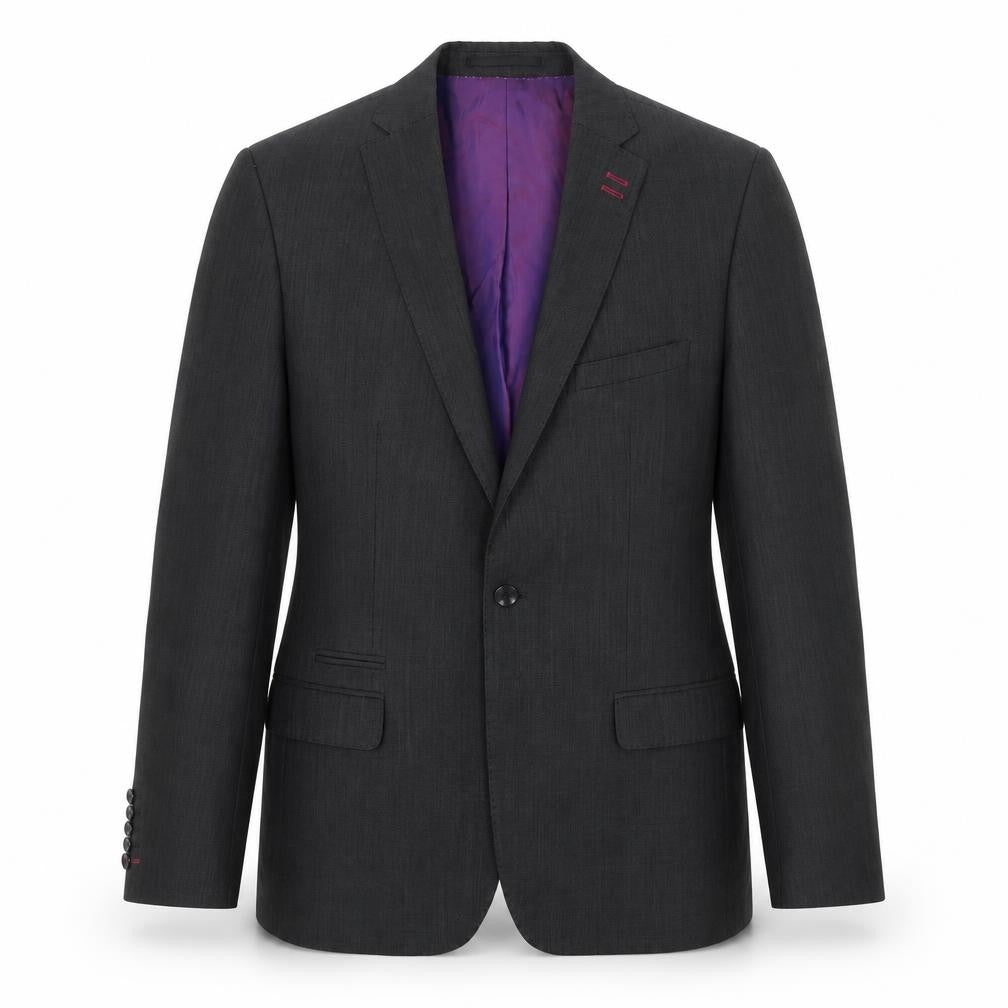 Front view of Remus Uomo Men's Black Blazer, size 38R, Formal Wear