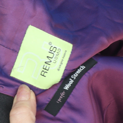 Remus Uomo Men's Black Blazer, Size 38R, Formal Wear