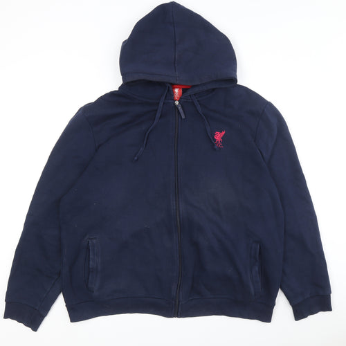 LFC Men's Blue Full Zip Hoodie XL with Logo