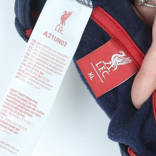 LFC Men's Blue Full Zip Hoodie XL with Logo