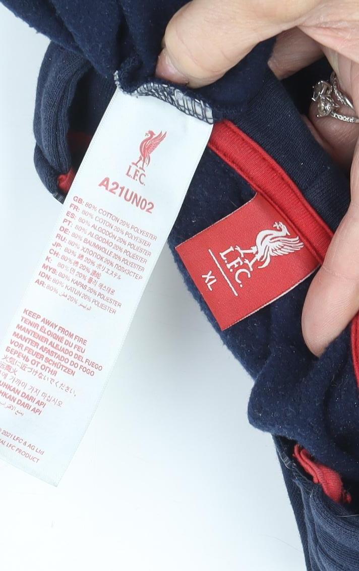 LFC Men's Blue Full Zip Hoodie XL with Logo