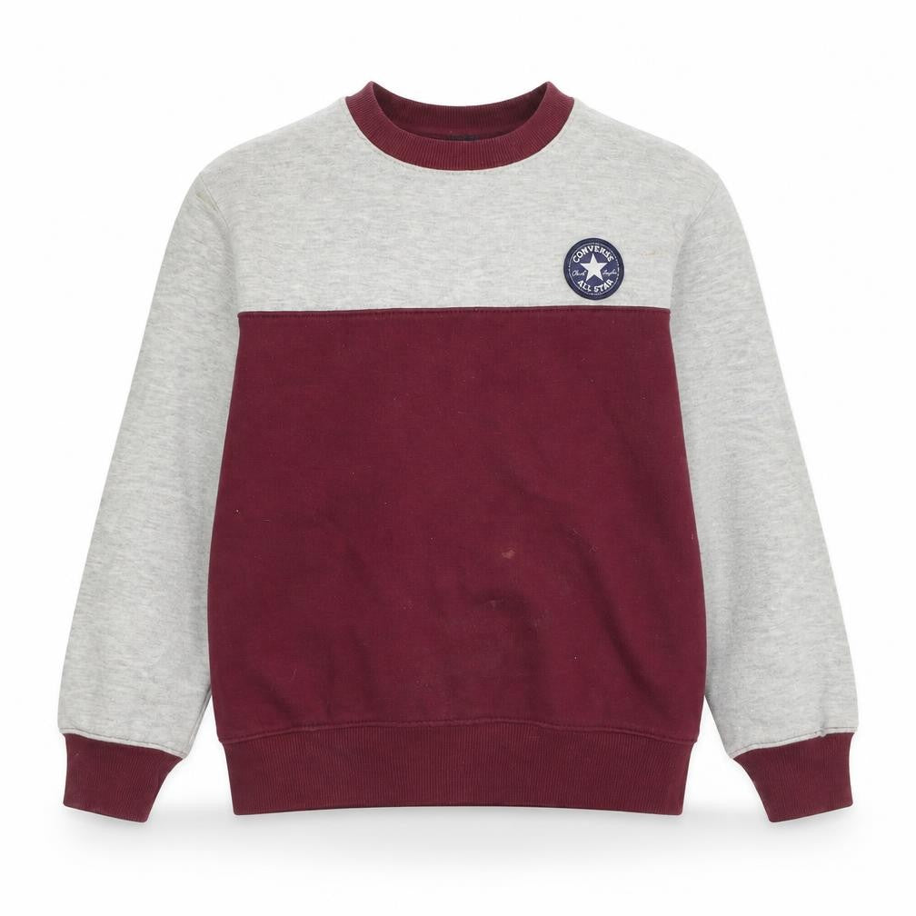 Front view of Converse boys’ multicoloured sweatshirt, 7-8 years, colourblock