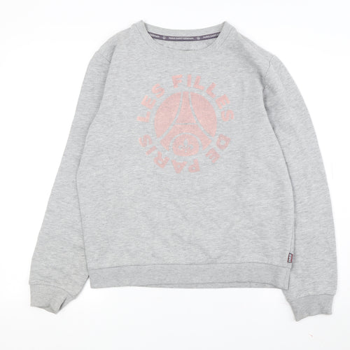Paris Saint-Germain Grey Unisex Logo Sweatshirt M Pullover