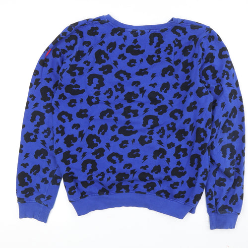 Scamp & Dude Women's Blue Animal Print Pullover Sweatshirt