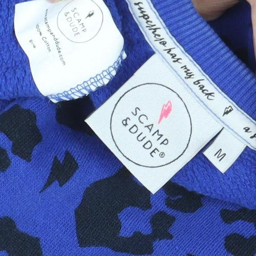 Scamp & Dude Women's Blue Animal Print Pullover Sweatshirt
