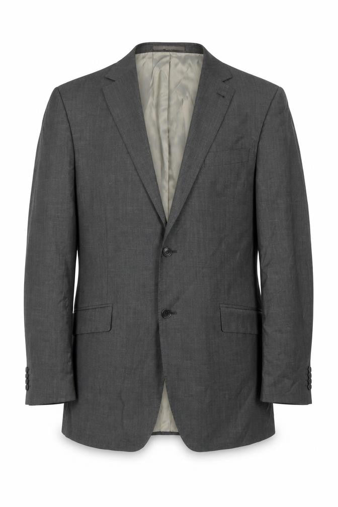 Front view of Balmain Homme Grey Blazer, Long, Men's, size 42L