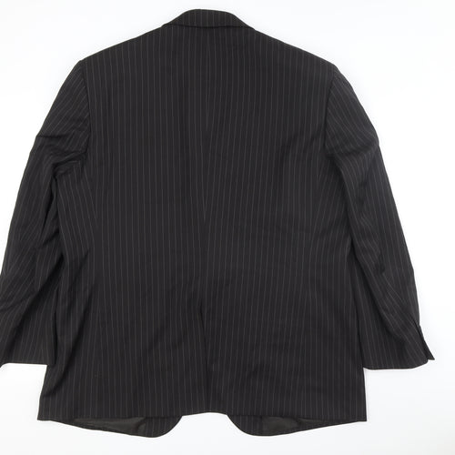 Centaur Men's Black Pinstripe Suit Jacket 48R
