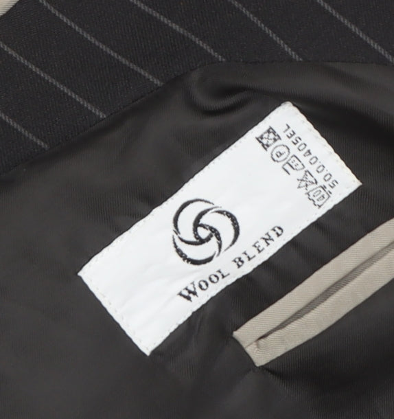 Centaur Men's Black Pinstripe Suit Jacket 48R