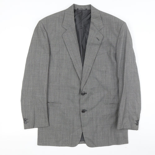 Red's Collection Men's Grey Check Blazer, Single-Breasted 46R