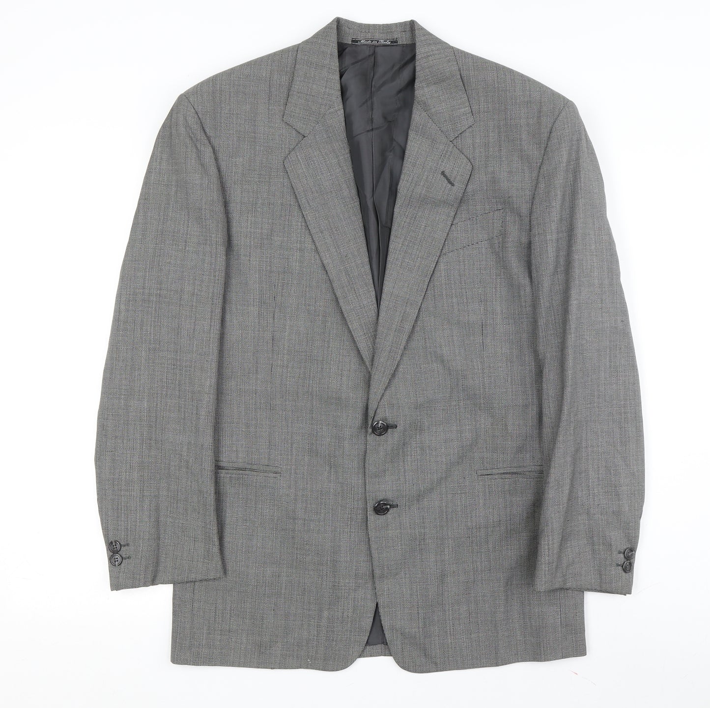 Red's Collection Men's Grey Check Blazer, Single-Breasted 46R