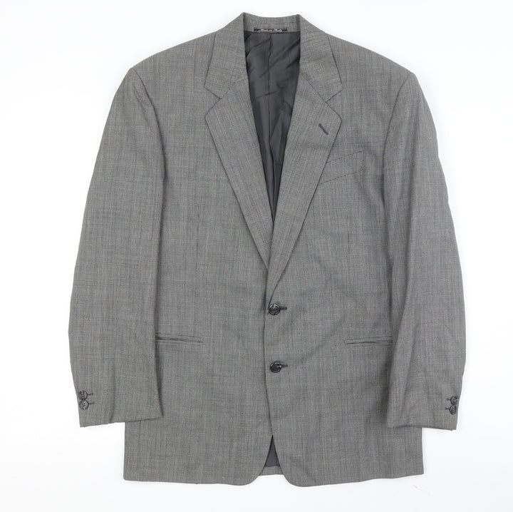 Red's Collection Men's Grey Check Blazer, Single-Breasted 46R