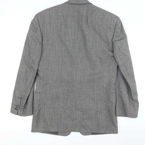 Red's Collection Men's Grey Check Blazer, Single-Breasted 46R