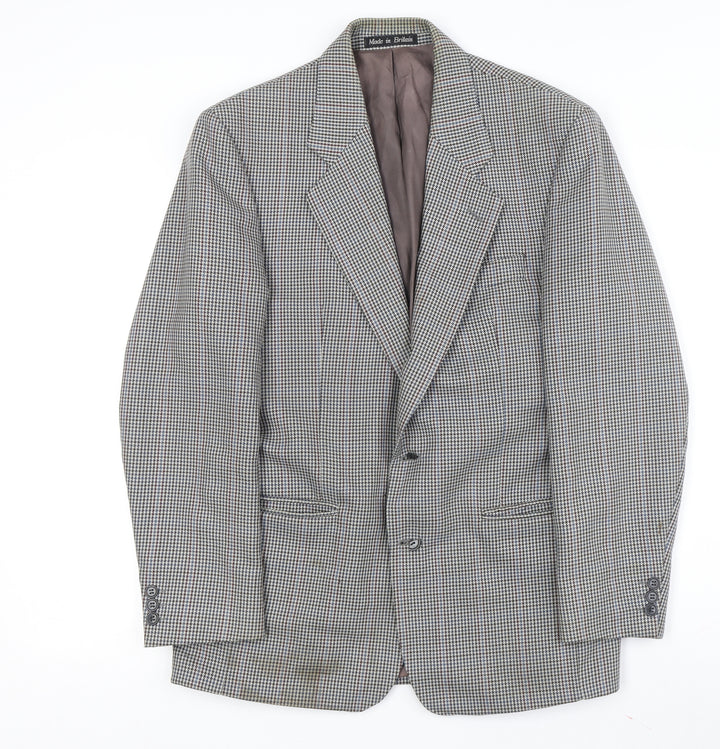 Brook Taverner Men's Grey Check Blazer, Size 38, Good Condition