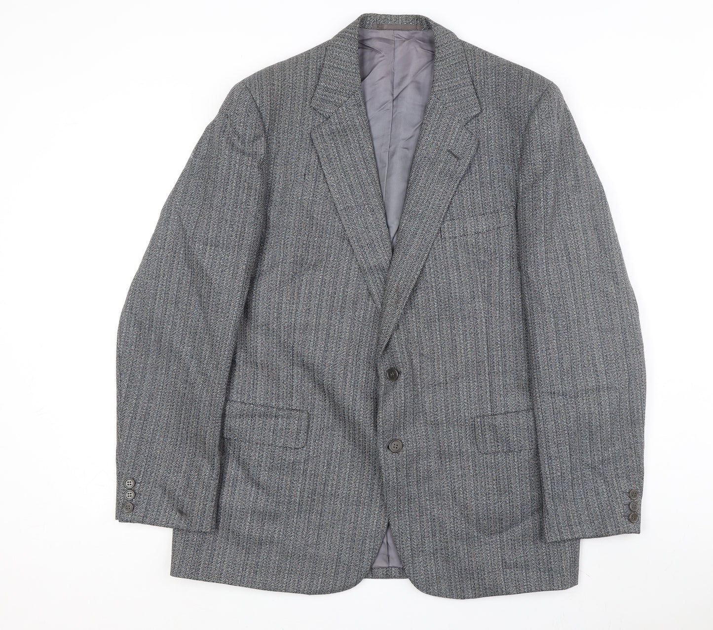 Chester Barrie Men's Grey Herringbone Blazer Size 44R