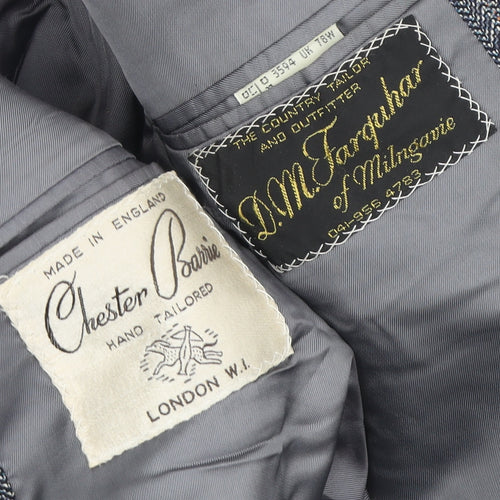 Chester Barrie Men's Grey Herringbone Blazer Size 44R