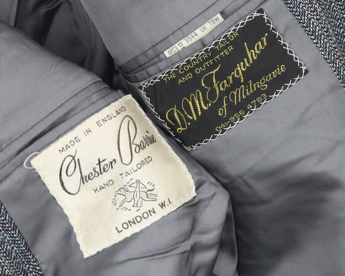 Chester Barrie Men's Grey Herringbone Blazer Size 44R