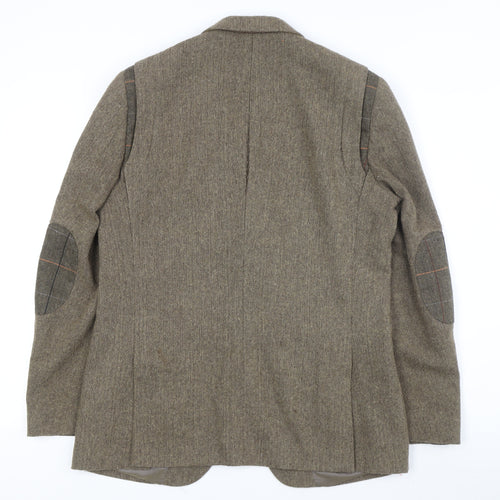 Feraud Men's Brown Wool Blazer, Size 40R, Single-Breasted