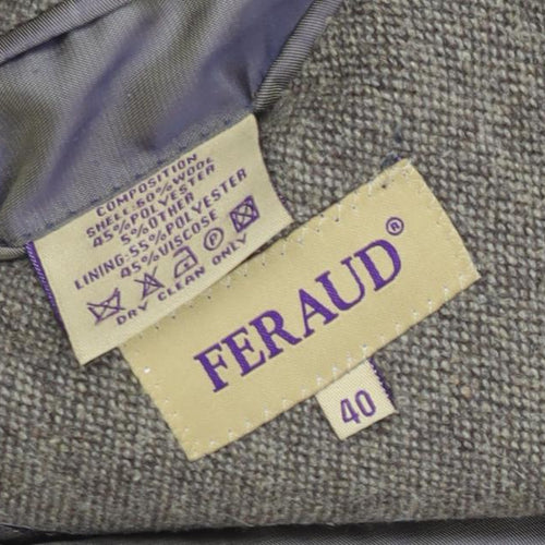 Feraud Men's Brown Wool Blazer, Size 40R, Single-Breasted