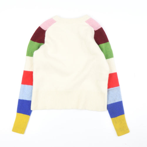Boden Women's Ivory Multicoloured Pullover Jumper, Size S