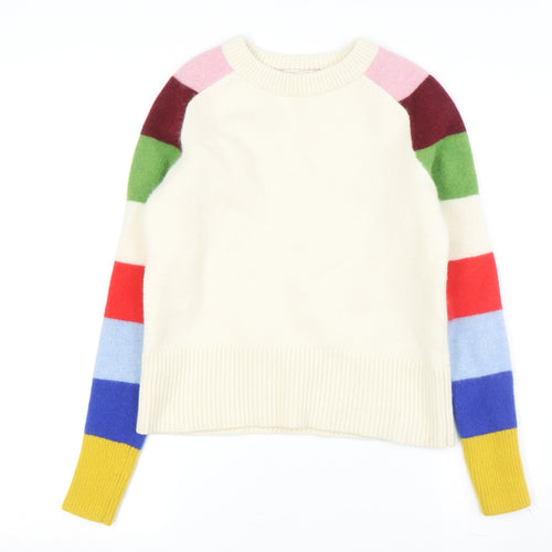 Boden Women's Ivory Multicoloured Pullover Jumper, Size S