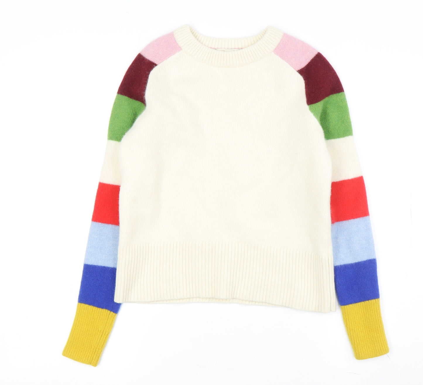 Boden Women's Ivory Multicoloured Pullover Jumper, Size S