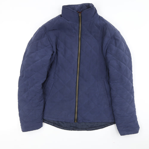 Hi-Diver Men's Blue Quilted Jacket, Medium, Stand-Up Collar
