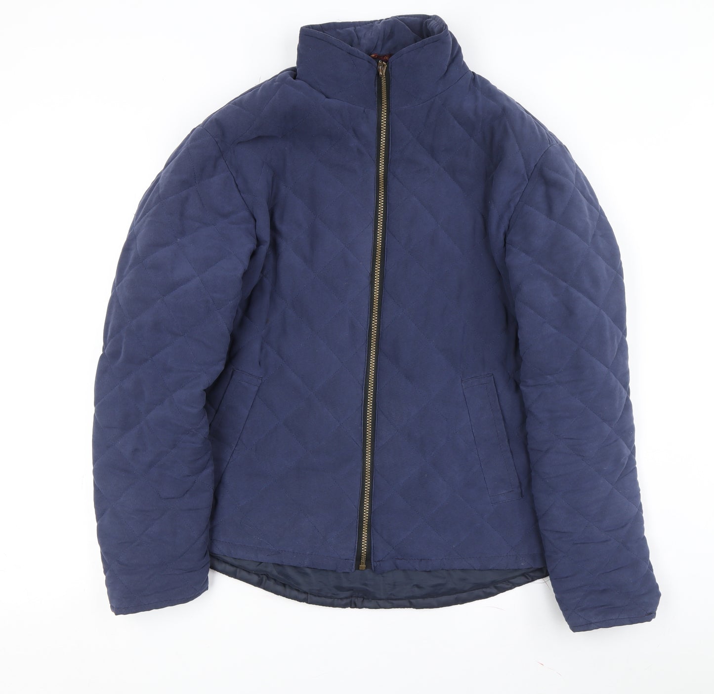 Hi-Diver Men's Blue Quilted Jacket, Medium, Stand-Up Collar